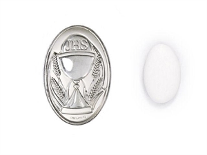 MAR141 PLACCA COMUNIONE OVALE 3,5x5,5cm (applicazione)