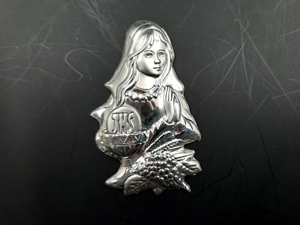B709 BOX6 PLACCA COMUNIONE F. 3x5cm ARGENTO