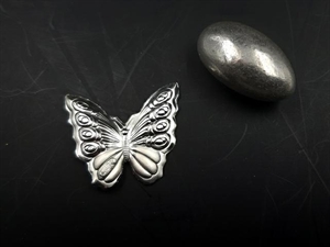 FOG4 BOX6 PLACCA FARFALLE ARGENTO 2,5cm (APPLICAZIONE)
