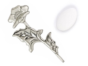 FOG11 BOX6 PLACCA ARGENTO PAPAVERI 7,5cm (APPLICAZIONE)