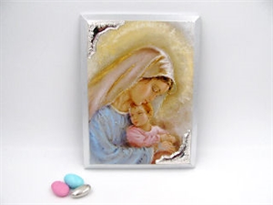 762 QUADRO MATERNITA' 16X21 LEGNO PL. ARG. APPOGGIO E PARETE