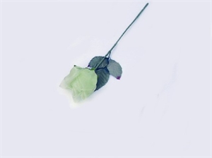 L467-VE STELO ROSA ORGANZA con FOGLIE cm36 VERDE 24xSC*************