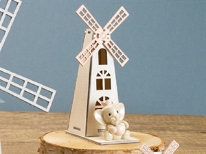 RB677G MULINO con ELEFANTE 13cm ROSA MDF/RESINA ***SC50%***