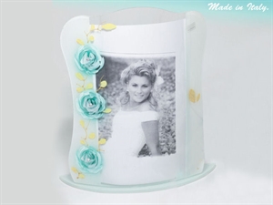 ML974-532 CORNICE 20x30cm VETRO FIORI TIFFANY (31x34cm) ***SC30%***