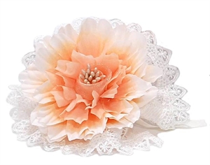 F577-14 ANEMONE PORTACONFETTI CIPRIA 11cm PIZZO MACRAME'12xSC