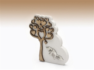 ALB-02 ALBERO LEGNO/RESINA 13cm con PLACCA MORE+ASTUCCIO