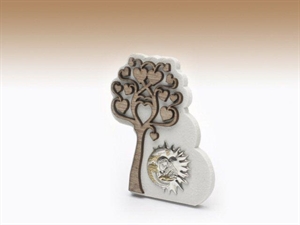 ALB-12 ALBERO LEGNO/RESINA 13cm con PLACCA MADONNA+ASTUCCIO