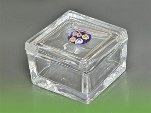 0815/CU SCATOLA VETRO 7x7x4,5cm C/MURRINE VETRO+ASTUCCIO