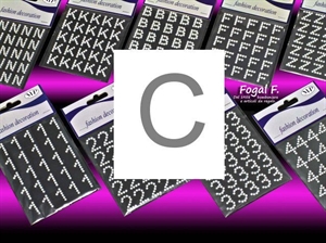 T029C BLISTER 25pz LETTERA C BRILL-ADESIVA 1,5cm