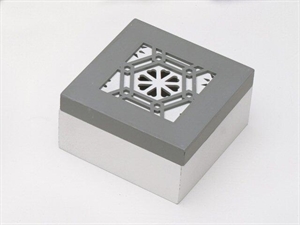 660900 SCATOLA LEGNO 12x12x6cm con INTARSIO BIANCO/GRIGIO