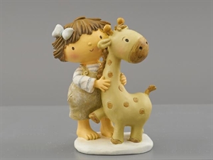 1263039 BIMBA CON GIRAFFA 11x14cm RESINA