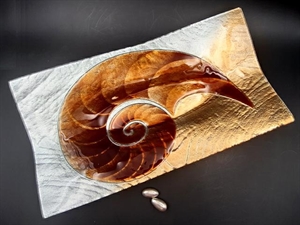 7238 CENTROTAVOLA 23x42cm VETRO CONCHIGLIA ***SC50