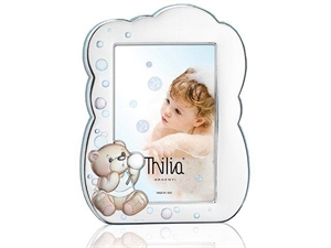 453447 CORNICE 10x15cm CELESTE METALLO PREZIOSO THILIA