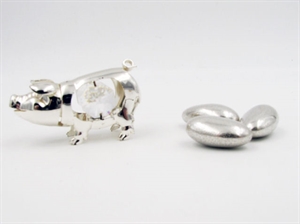 11247 PORCELLINO SILVER+SW 5cm ***SC30%***