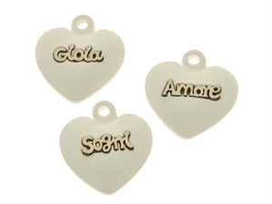 08A072 GESSO CUORE SCRITTA 4cm 12xSC (GIOIA, AMORE, SOGNI)