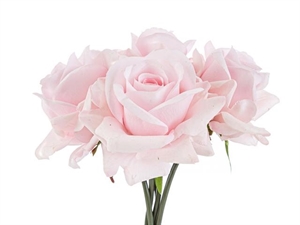 10017 SET 5 ROSE PLASTICA 30cm REAL TOUCH ROSA
