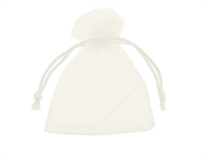 C0985L SACCHETTO ORGANZA BIANCO con TIRANTE 7x10cm 120xSC