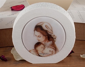 0240602 LAMPADA RESINA MADONNA 12x12cm con ASTUCCIO
