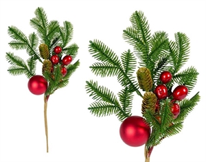 141466 PICK PINO/BACCHE/SFERE h38cm PVC