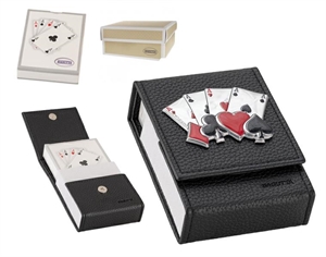 2280-01NE PORTAMAZZO NERO SINGOLO+SCATOLA 7,5x10cm (CARTE DA GIOCO)