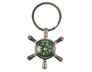 C849 PORTACHIAVI TIMONE-BUSSOLA METALLO