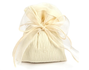 A3119-23 SACCHETTO CON FIOCCO ORGANZA BEIGE 10x13cm 10xSC