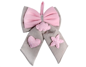 AN019 FIOCCO NASCITA RUSTICO ROSA/BEIGE 33xh50cm