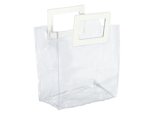 AS041 BORSA PVC MANICO BIANCO SIMILPELLE 18x10xh20cm 10xSC SHOPPER