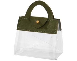 SC799 BORSETTA VERDE PVC + ECOPELLE 7xh9cm 12xSC