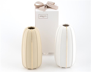 LINE803 VASO PORCELLANA 7x13,5cm ASS/2 BIANCO BEIGE C/ASTUCCIO