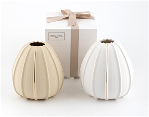 LINE806 VASO PORCELLANA 15,6x16cm ASS/2 BIANCO BEIGE C/ASTUCCIO