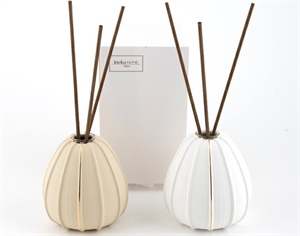 LINE808 PROFUMATORE PORCELLANA 10x10cm ASS/2 BIANCO BEIGE C/ASTUCCIO