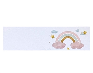 E8-0104 BOX100 BIGLIETTO NASCITA ARCOBALENO ROSA A4