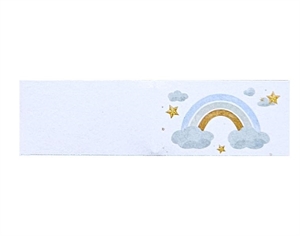E8-0105 BOX100 BIGLIETTO NASCITA ARCOBALENO CELESTE A4