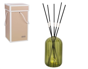 2294-02VE PROFUMATORE VASO VETRO VERDE LED 8,5x14cm con SCATOLA