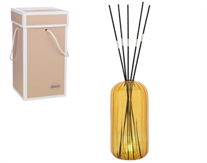2294-03SE PROFUMATORE VASO VETRO GIALLO LED 10x20cm con SCATOLA