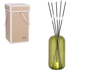 2294-03VE PROFUMATORE VASO VETRO VERDE LED 10x20cm con SCATOLA