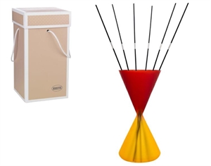 2297-25MR PROFUMATORE CLESSIDRA 12x25cm MIMOSA/ROSSO con SCATOLA