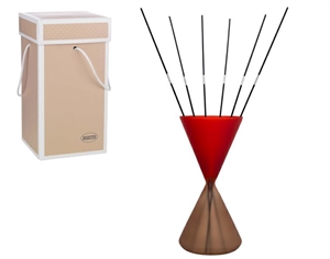 2297-25TR PROFUMATORE CLESSIDRA 12x25cm TORTORA/ROSSO con SCATOLA