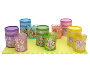 AK2293 SET 15 BICCHIERI 7,5x10,5cm con TEA-LIGHT con ESPOSITORE