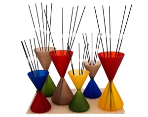 AK2297 SET 6 CLESSIDRE VETRO PROFUMATORI ASSORTITI con ESPOSITORE