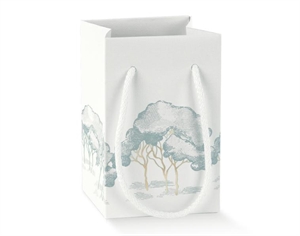 100155C SHOPPER CARTONE BIANCA 7x7x12cm ALBERI VERDI 10xSC