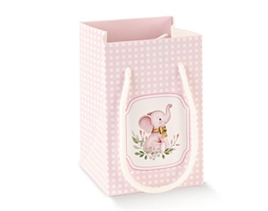 100088C SHOPPER CARTONE ROSA 7x7x12cm ELEFANTE 10xSC