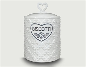 70002 BISCOTTIERA BIANCA 17xh18cm CERAMICA