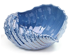 A108 CONCHIGLIA CERAMICA MADREPERLATA 26X19X13 BLU