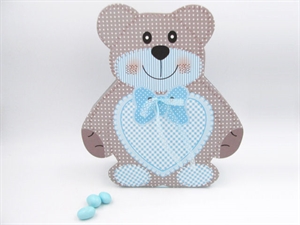 14940C BOX10 SCATOLA CELESTE ORSETTO GRANDE 16x9x31cm