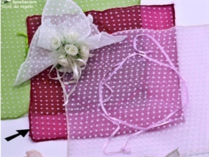 ACZ20RS BOX48 FAZZOLETTO ORGANZA con TIRANTE 23cm ROSSO ***SC50%***